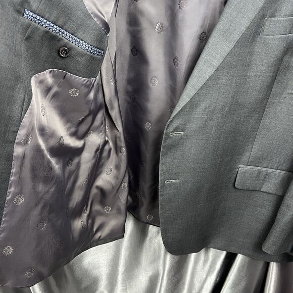 Lauren Ralph Lauren Mens Suit Jacket 50R Black Label Blazer Gray Wool Blend Prom - Picture 11 of 17